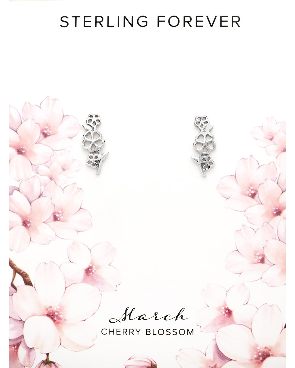 Sterling Silver Birth Flower Stud Earrings