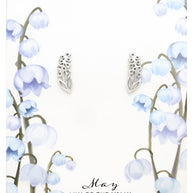 Sterling Silver Birth Flower Stud Earrings