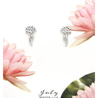 Sterling Silver Birth Flower Stud Earrings