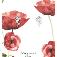 Sterling Silver Birth Flower Stud Earrings