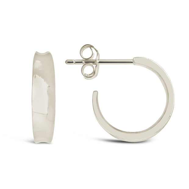 Sterling Silver Graduated Huggie Hoop Earrings