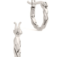 Sterling Silver Simple Twist Hoop Earrings