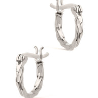 Sterling Silver Simple Twist Hoop Earrings