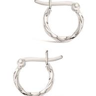 Sterling Silver Simple Twist Hoop Earrings