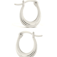 Sterling Silver Ripple Statement Hoop Earrings