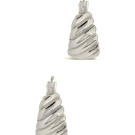 Sterling Silver Croissant Dome Hoop Earrings