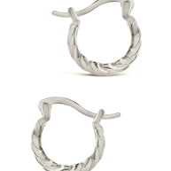 Sterling Silver Croissant Dome Hoop Earrings