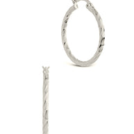 Sterling Silver Anita Textured Hoop Earrings
