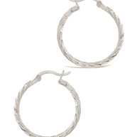 Sterling Silver Anita Textured Hoop Earrings
