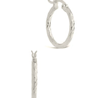 Sterling Silver Anita Textured Hoop Earrings