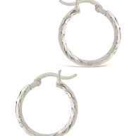 Sterling Silver Anita Textured Hoop Earrings
