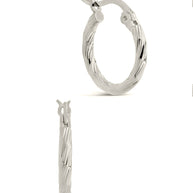 Sterling Silver Anita Textured Hoop Earrings