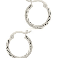 Sterling Silver Anita Textured Hoop Earrings