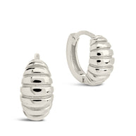 Sterling Silver Graham Ribbed Micro Hoop Earrings