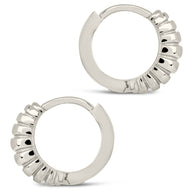 Sterling Silver Graham Ribbed Micro Hoop Earrings
