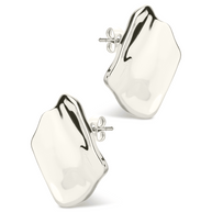 Sterling Silver Vivien Molten Square Statement Studs