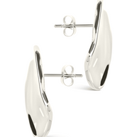 Sterling Silver Vivien Molten Square Statement Studs