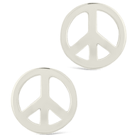 Sterling Silver Peace Sign Studs