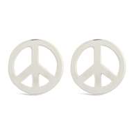 Sterling Silver Peace Sign Studs
