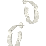 Sterling Silver Mary Textured Hoop Earrings