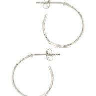 Sterling Silver Mary Textured Hoop Earrings