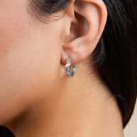 Sterling Silver Mary Textured Hoop Earrings