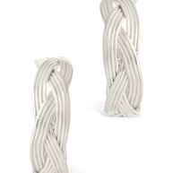 Sterling Silver Janet Ribbed Hoop Earrings
