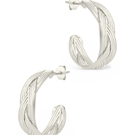 Sterling Silver Janet Ribbed Hoop Earrings