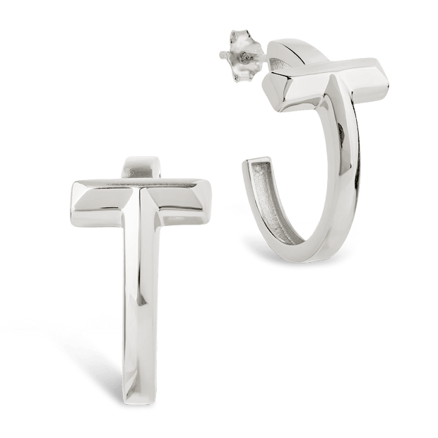 Sterling Silver Kaira Crossbar Hoops