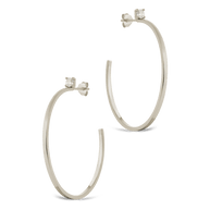 Sterling Silver Kamryn Luxe Stone Accent Hoops