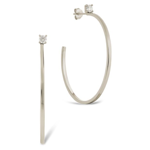 Sterling Silver Kamryn Luxe Stone Accent Hoops