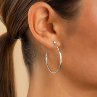 Sterling Silver Kamryn Luxe Stone Accent Hoops