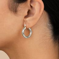 Graduated Tube Hoop Earrings