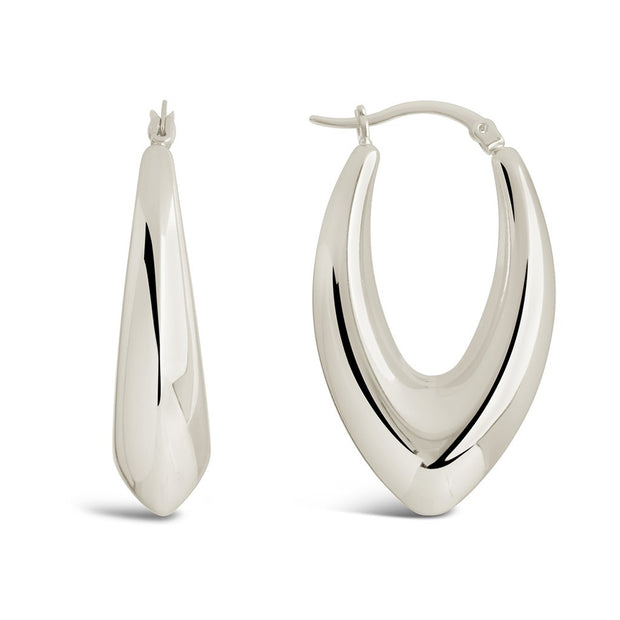 1.5" V Drop Hoop Earrings