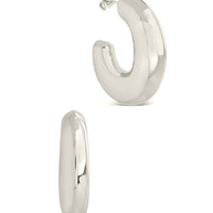 Avril Elongated Chunky Hoop Earrings
