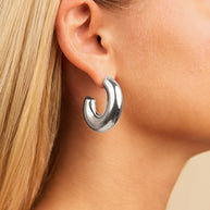 Avril Elongated Chunky Hoop Earrings