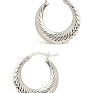 Delia Textured Hoop Earrings