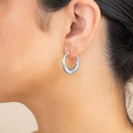 Delia Textured Hoop Earrings