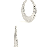 Delia Textured Hoop Earrings