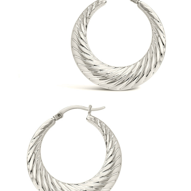 Delia Textured Hoop Earrings