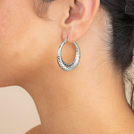 Delia Textured Hoop Earrings
