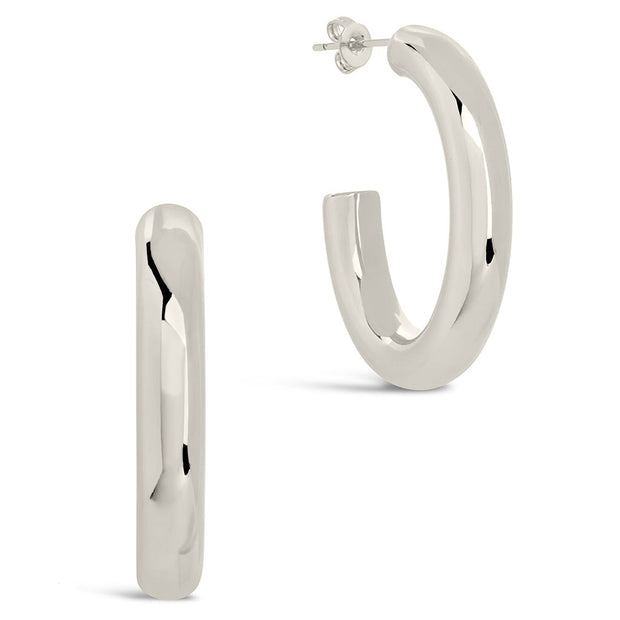 Rory Polished Tube Hoop Earrings