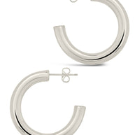 Rory Polished Tube Hoop Earrings