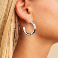 Rory Polished Tube Hoop Earrings