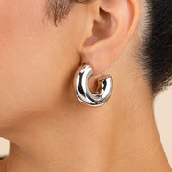 Wynonna Polished Tube Hoop Earrings