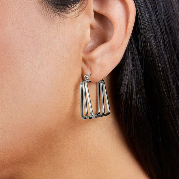 Belinda Textured Square Earrings