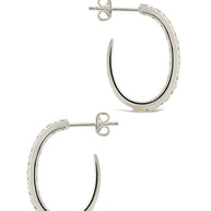 Lorna CZ & Opal Studded Hoop Earrings