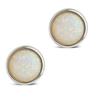 Paxe Opal Circle Stud Earrings