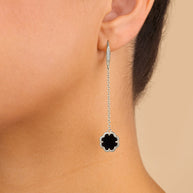 Rose Petal Long Drop Earrings