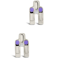 Zella CZ & Enamel Huggie Hoop Earrings